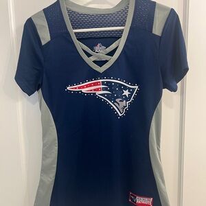 New England Patriots Majestic Navy and Gray short Sleeve women’s Tee